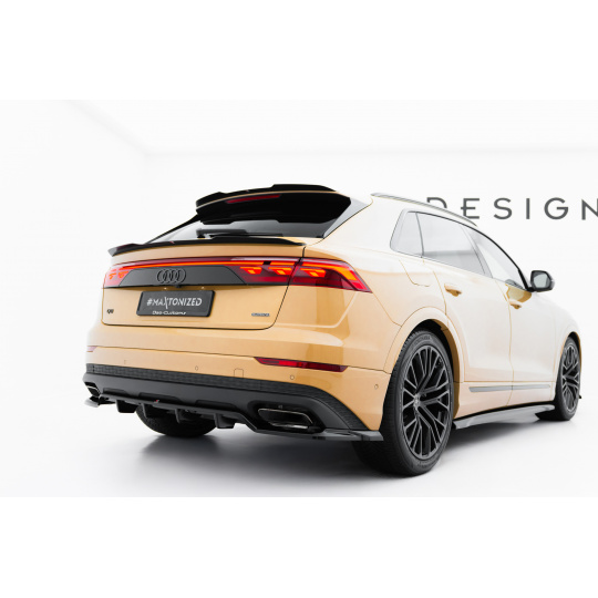 Maxton Design spoiler pod zadní nárazník s žebrováním pro Audi Q8 Mk 1 FL, černý lesklý plast ABS Maxton Design spoiler pod zadní nárazník s žebrováním pro Audi Q8 Mk 1 FL, černý lesklý plast ABS