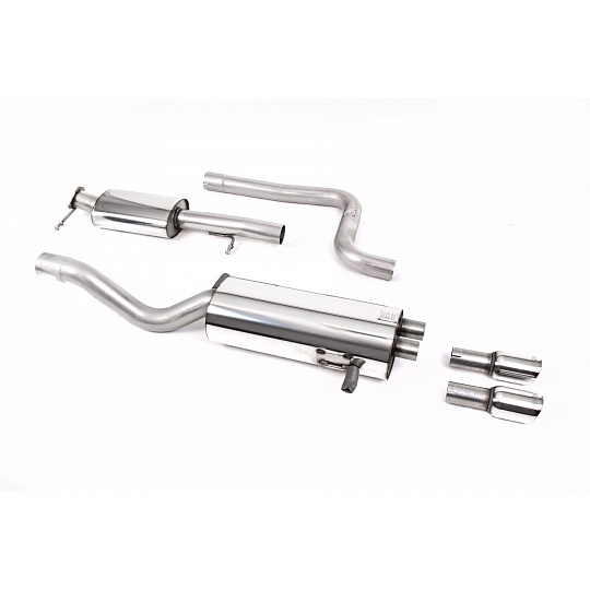 Milltek Sport homologovaný výfuk cat-back s rezonátorem (tišší) pro Ford Fiesta Mk7 ST 1.6 EcoBoost (5-dvéř. NA modely) 2014-2024, leštěné koncovky