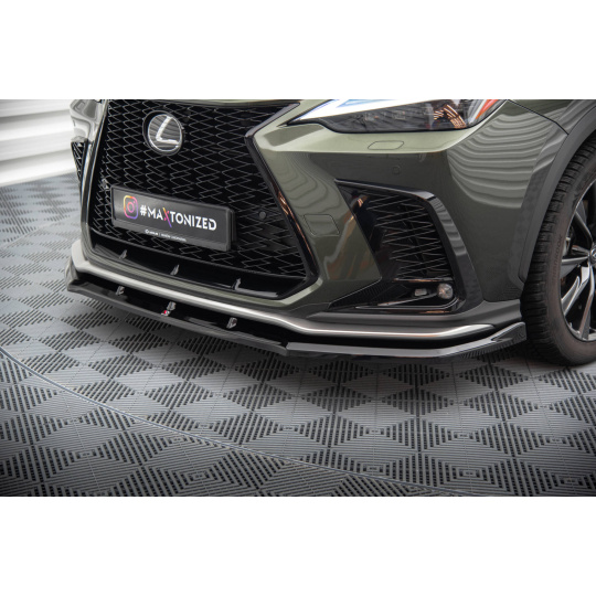 Maxton Design spoiler pod přední nárazník pro Lexus NX Mk2 F-Sport, černý lesklý plast ABS