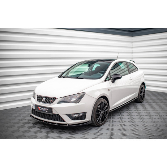 Maxton Design spoiler pod přední nárazník ver.2 pro Seat Ibiza FR Mk4 Facelift SC, černý lesklý plast ABS