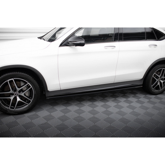 Maxton Design difuzory pod boční prahy ver.3 pro Mercedes GLC Coupe/C253 Facelift /AMG- Line, černý lesklý plast ABS