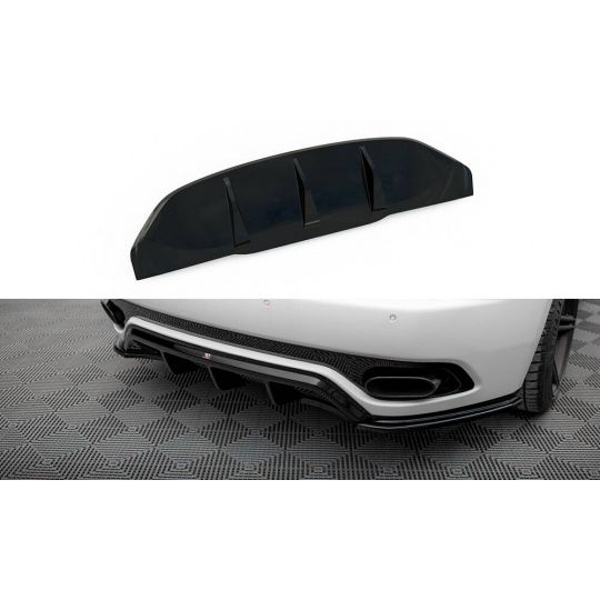 Maxton Design vložka zadního nárazníku pro Maserati Granturismo, černý lesklý plast ABS