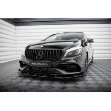 Maxton Design "Street Pro" spoiler pod přední nárazník s křidélky pro Mercedes třída A W176 Facelift AMG-Line, plast ABS bez povrchové úpravy, s červenou linkou Maxton Design "Street Pro" spoiler pod přední nárazník s křidélky pro Mercedes třída A W176 Facelift AMG-Line, plast ABS bez povrchové úpravy, s červenou linkou