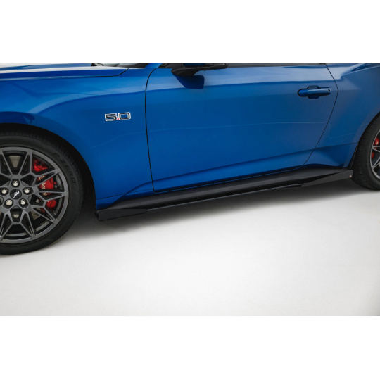 Maxton Design "Street Pro" difuzory pod boční prahy s křidélky pro Ford Mustang Mk7 GT, plast ABS bez povrchové úpravy