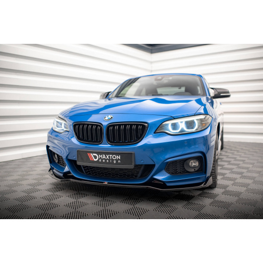Maxton Design spoiler pod přední nárazník pro BMW řada 2 F22, černý lesklý plast ABS, M-pack