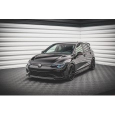 Maxton Design spoiler pod přední nárazník ver.6 pro Volkswagen Golf R Mk8, černý lesklý plast ABS
