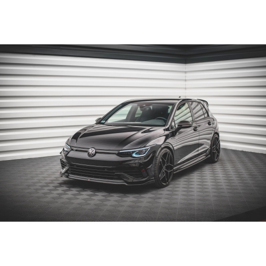 Maxton Design spoiler pod přední nárazník ver.6 pro Volkswagen Golf R Mk8, černý lesklý plast ABS
