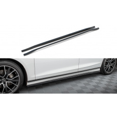 Maxton Design difuzory pod boční prahy pro Audi A8 D5, černý lesklý plast ABS