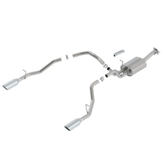 Borla Cat-Back výfukový systém "Touring" vedený skrz zadní nárazník, typ 36 pro Ram 1500 5.7l, automat. přev, CC/SHB (5´7"), WB 144.6", r.v. 2019-2020, typ koncovek: chromové