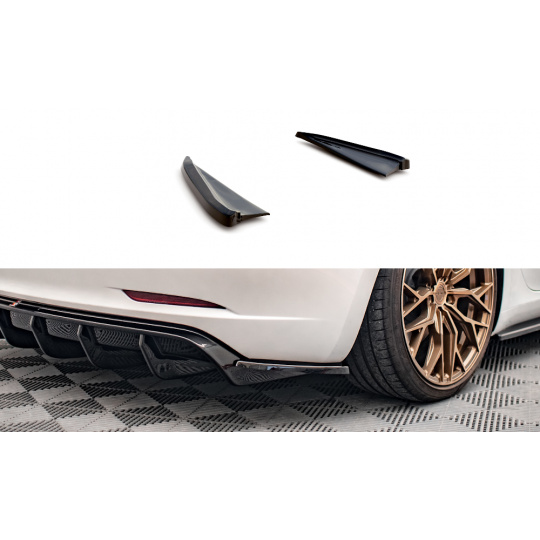 Maxton Design boční difuzory pod zadní nárazník ver.2 pro Tesla Model 3 Mk1, černý lesklý plast ABS