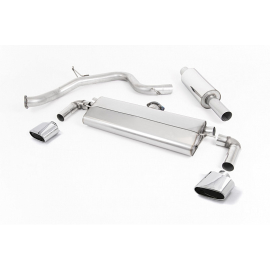 Milltek Sport homologovaný výfuk cat-back s rezonátorem pro Seat Leon Cupra 290 3/5-dvéř. Hatch (s GPF/OPF) 2019-2020, dvojité leštěné oválné koncovky