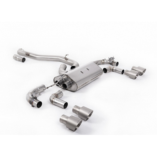 Milltek Sport výfukový systém cat-back 80mm / 3.15" Race s klapkami - bez rezonátoru (hlasitější) pro Volkswagen Golf Mk7.5 R 2.0 TSI 300PS (s GPF) - 80mm Race Systems 2019-2022, typ koncovek: GT-100 titanové Milltek Sport výfukový systém cat-back 80mm / 3.15" Race s klapkami - bez rezonátoru (hlasitější) pro Volkswagen Golf Mk7.5 R 2.0 TSI 300PS (s GPF) - 80mm Race Systems 2019-2022, typ koncovek: GT-100 titanové