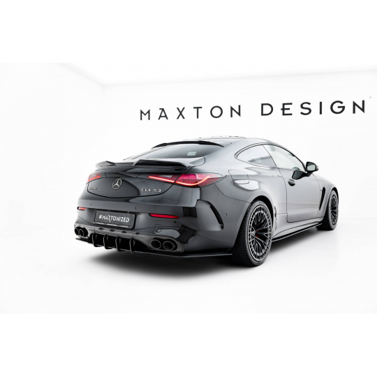 Maxton Design "Street Pro" difuzor zadního nárazníku pro Mercedes CLE C236 53 AMG, plast ABS bez povrchové úpravy, s černou a červenou linkou