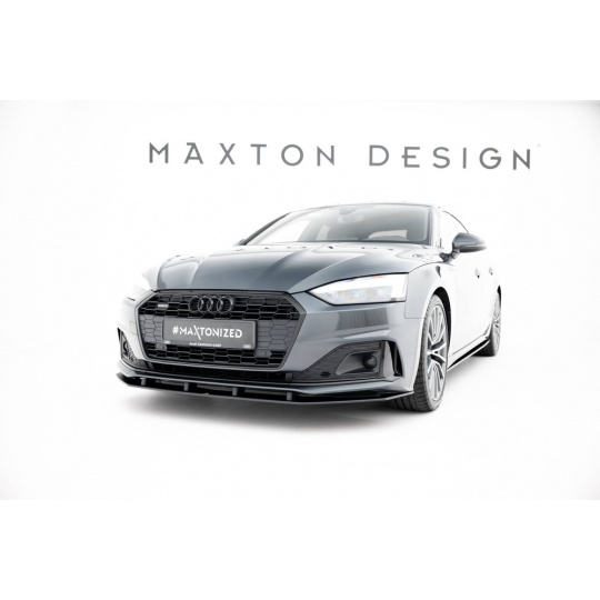 Maxton Design "Street Pro" spoiler pod přední nárazník pro Audi A5 F5 Facelift, plast ABS bez povrchové úpravy, Coupe/Sportback, s červenou linkou