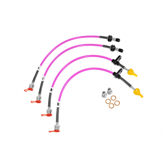 Forge Motorsport sada opletených brzdových hadic pro Toyota Supra Mk5 (A90), barva potahu: fialová Forge Motorsport sada opletených brzdových hadic pro Toyota Supra Mk5 (A90), barva potahu: fialová