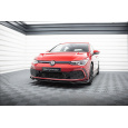 Maxton Design spoiler pod přední nárazník s křidélky ver.2 pro Volkswagen Golf R-Line Mk8, černý lesklý plast ABS