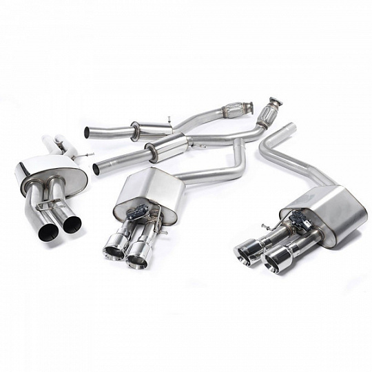 Milltek Sport výfukový systém cat-back s rezonátorem (tišší) pro Audi S8 D4 4.0 TFSI quattro Tiptronic 2013-2018, typ koncovek: GT-100 leštěné Milltek Sport výfukový systém cat-back s rezonátorem (tišší) pro Audi S8 D4 4.0 TFSI quattro Tiptronic 2013-2018, typ koncovek: GT-100 leštěné