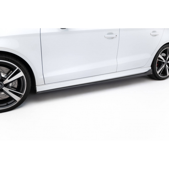 Maxton Design difuzory pod boční prahy ver.3 pro Audi RS3 8V Facelift, černý lesklý plast ABS, Sedan