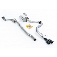 Milltek Sport výfukový systém Turbo-back bez Hi-Flow sportovního katalyzátoru pro Volkswagen Jetta Mk6 GLI 2.0 TSI 2011-2014, typ koncovek: GT-80 černá