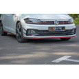Maxton Design spoiler pod přední nárazník ver.2 pro Volkswagen Polo GTI Mk6, červený lesklý plast ABS