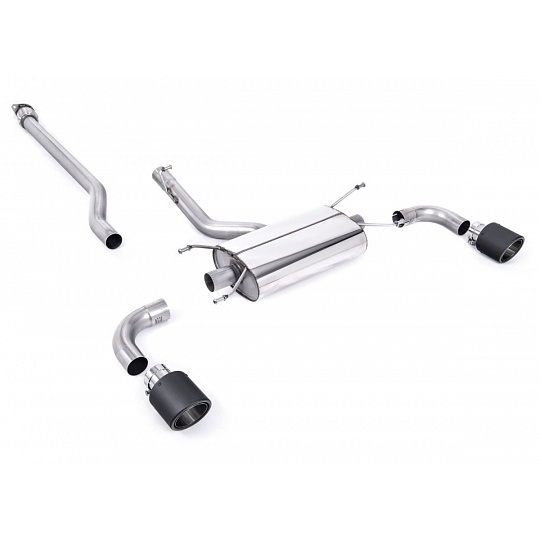 Milltek Sport výfukový systém secondary cat-back bez rezonátoru (hlasitější) pro Subaru BRZ 2.4l 2022-2024, karbonové koncovky