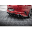 Maxton Design středový spoiler pod zadní nárazník s žebrováním pro Kia Proceed Mk1 GT, černý lesklý plast ABS