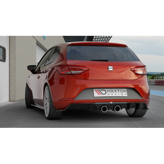 Maxton Design vložka zadního nárazníku ver.2 pro Seat Leon Cupra Mk3 Facelift, černý lesklý plast ABS, Hatchback