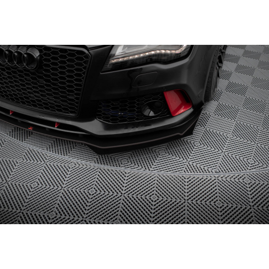 Maxton Design rohové spoilery pod přední nárazník pro Audi A7 C7, plast ABS bez povrchové úpravy, RS7-Look