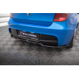 Maxton Design středový spoiler pod zadní nárazník s žebrováním pro BMW řada 1 E87 Facelift, černý lesklý plast ABS, M-Pack