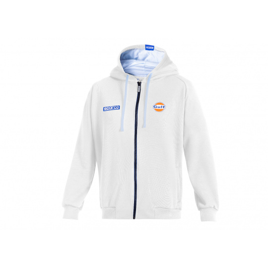 Sparco mikina na zip s kapucí Gulf, barva: bílá, velikost: L