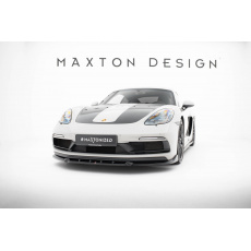 Maxton Design spoiler pod přední nárazník ver.2 pro Porsche Cayman 982c, černý lesklý plast ABS, 718 GTS