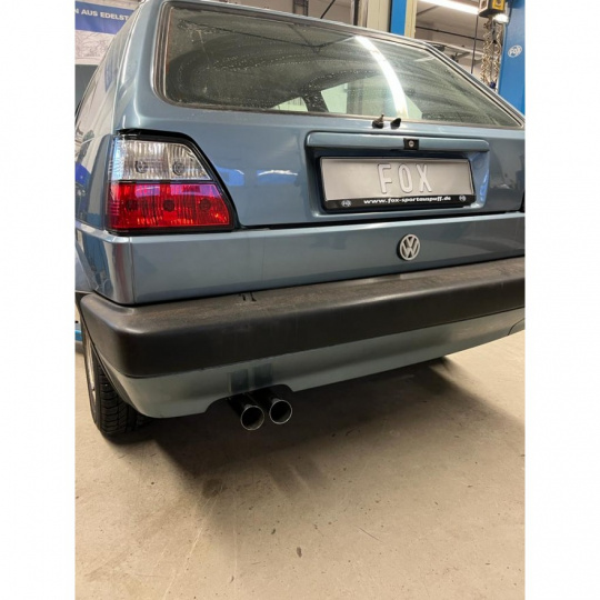 Fox Sportauspuff koncový tlumič výfuku s koncovkou 2x55 Typ 10 pro Volkswagen Golf II s motorem 1.0, 1.3, 1.6, 1.8