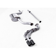 Milltek Sport výfukový systém cat-back bez rezonátoru (hlasitější) GTD Twin Outlet Style pro Volkswagen Golf Mk7.5 1.5TSI Evo GT, R-Line (s i bez GPF/OPF) 2017-2021, typ koncovek: JET-90 karbonové