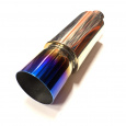 Sportovní nerezový výfuk (tlumič) univerzální - koncovka 1x 90mm rovná, TitanLook