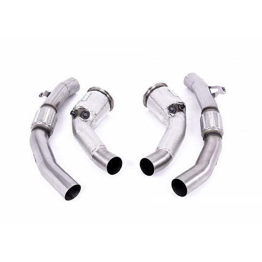 Milltek Sport Downpipes s náhradami katalyzátorů pro Audi RS7 C8 4.0 V8 bi-turbo (s OPF/GPF) 2019-2024, pro Milltek Sport OPF/GPF Back systém