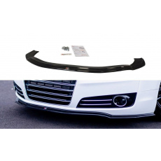 Maxton Design spoiler pod přední nárazník ver.1 pro Audi A8 D4, černý lesklý plast ABS