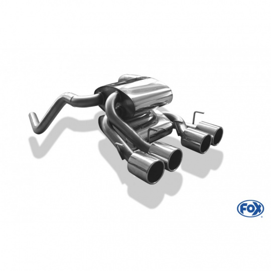 Fox Sportauspuff koncový tlumič výfuku s vývodem uprostřed s koncovkou 4x100 Typ 12 uprostřed pro Corvette C6  s motorem 6.0, 6.2