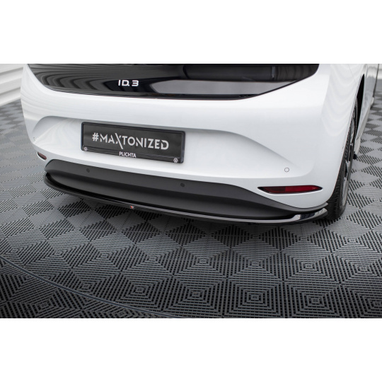 Maxton Design středový spoiler zadního nárazníku pro Volkswagen ID.3 Mk1, černý lesklý plast ABS