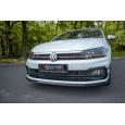 Maxton Design spoiler pod přední nárazník ver.3 pro Volkswagen Polo GTI Mk6, černý lesklý plast ABS