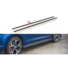 Maxton Design "Racing durability" difuzory pod boční prahy pro Volkswagen Polo GTI Mk6, plast ABS bez povrchové úpravy, s červenou linkou