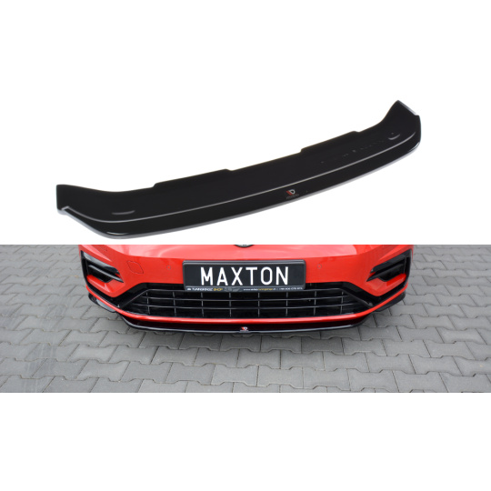 Maxton Design spoiler pod přední nárazník ver.5 pro Volkswagen Golf R Mk7 Facelift, černý lesklý plast ABS