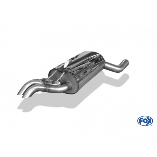 Fox Sportauspuff koncový tlumič výfuku s koncovkou 2x55 Typ 28 "Diesel vzhled" pro Mercedes třída E W124 s motorem 4.2, 5.0