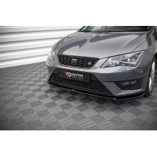 Maxton Design spoiler pod přední nárazník ver.2 pro Seat Leon Cupra Mk3, černý lesklý plast ABS