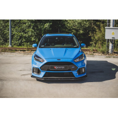 Maxton Design "Racing durability" spoiler pod přední nárazník s rohovými splittery pro Ford Focus RS Mk3, plast ABS bez povrchové úpravy, s červenou linkou