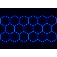 Kompletní LED hexagonové svítidlo modré, rozměr: 17 elementů 504 x 238 cm