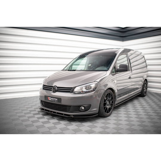 Maxton Design spoiler pod přední nárazník pro Volkswagen Caddy Mk3 Facelift, černý lesklý plast ABS