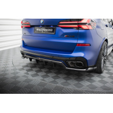 Maxton Design středový spoiler pod zadní nárazník s žebrováním v.1 pro BMW X5 G05 Facelift, černý lesklý plast ABS