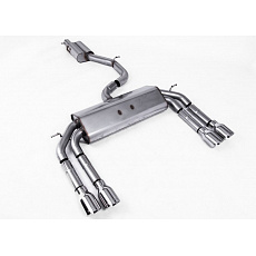 Milltek Sport výfukový systém cat-back Race system s rezonátorem (tišší) bez klapek pro Audi S3 2.0 TFSI quattro Sedan/Cabrio 8V/8V.2 (bez GPF) 2013-2018, dvojité, kulaté, typ koncovek: GT-100 leštěné