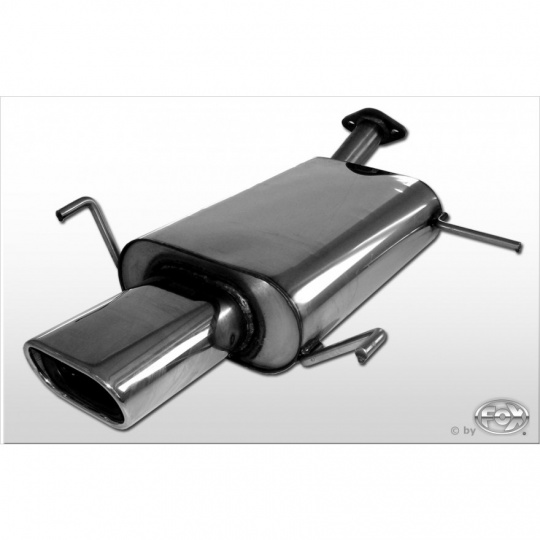 Fox Sportauspuff koncový tlumič výfuku s koncovkou 135x80 Typ 53 pro Nissan Primera P11 s motorem 1.6, 1.8, 2.0, 2.0 TD, 4/5dvéř. Limousine, r.v. 1996-1999