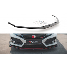 Maxton Design "Racing durability" spoiler pod přední nárazník ver.2 pro Honda Civic Mk10 Type-S/R, plast ABS bez povrchové úpravy, s červenou linkou